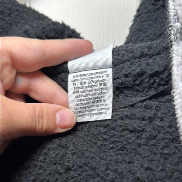 Victoria’s Secret Pink Sherpa Jacket Grey with Hood Size XS/Small Oversized - Picture 5 of 6